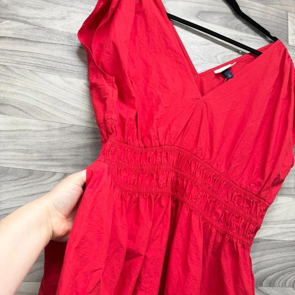 Universal Thread Maxi Dress Women's XL Red Empire Waist Sleeveless V-Neck Pocket